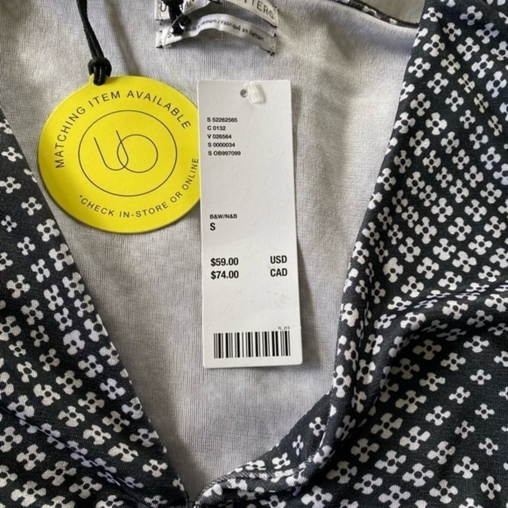 Urban‎ Outfitters Clarissa Printed Plunging Flyaway Top Size S - Picture 5 of 9